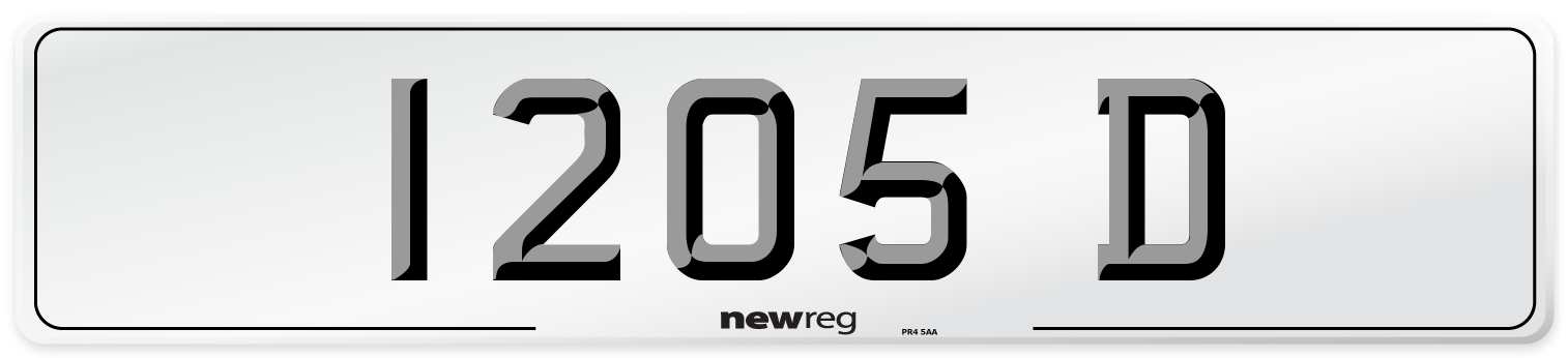 1205 D Number Plate from New Reg